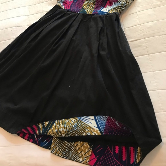 Print midi dress. High waist, full skirt. - Picture 3 of 3